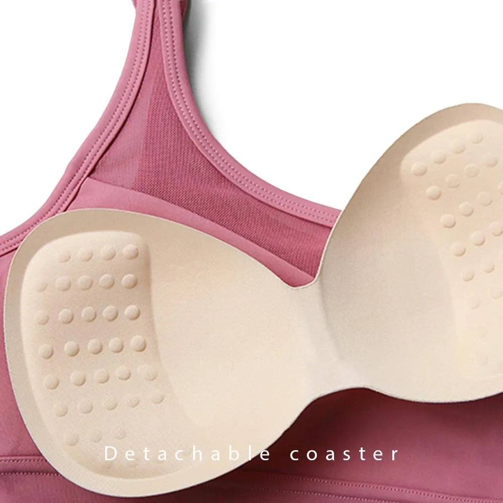 Sports Bra Gauze Design Thin Shoulder Strap Shockproof Cross Backless