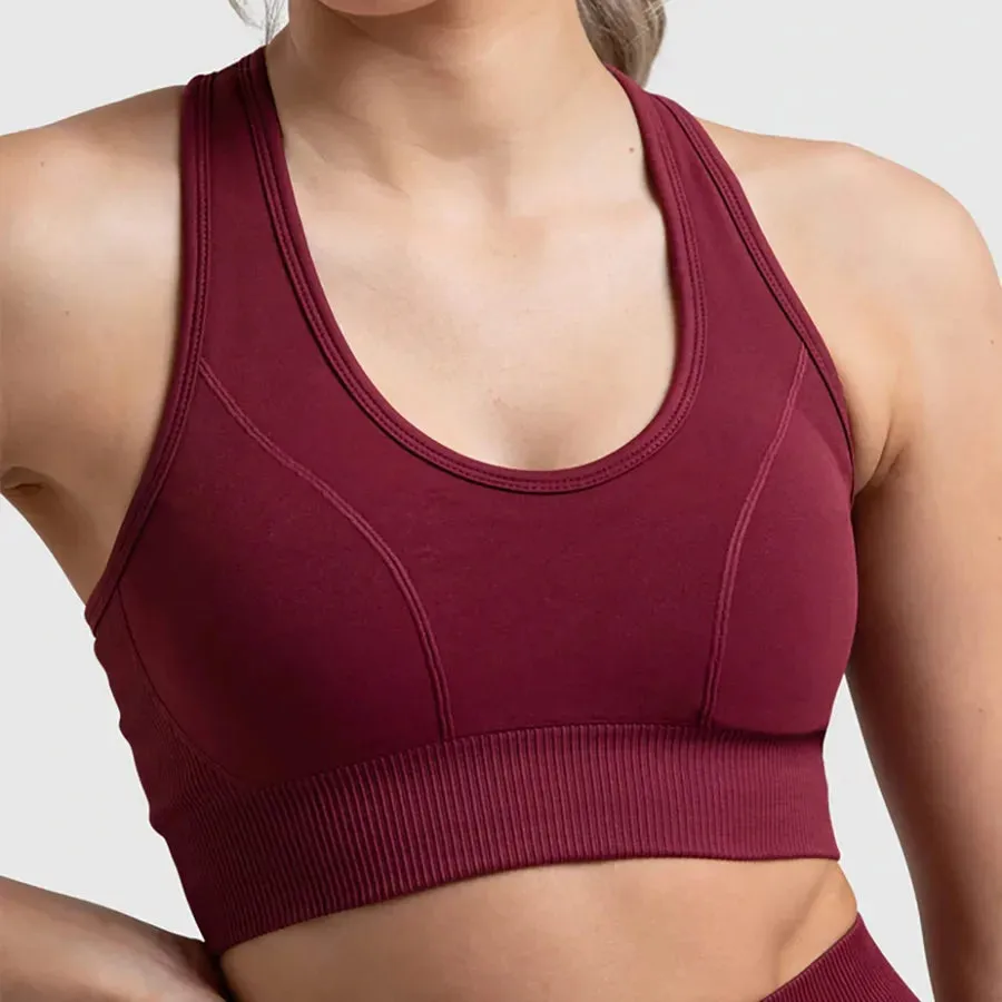 sports solid color nylon u neck tracksuit vest leggings