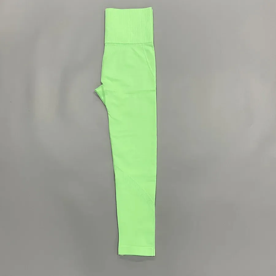 sports solid color nylon u neck tracksuit vest leggings