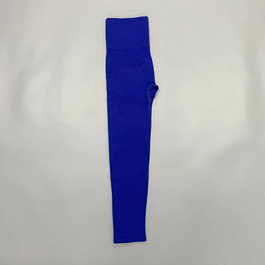 sports solid color nylon u neck tracksuit vest leggings