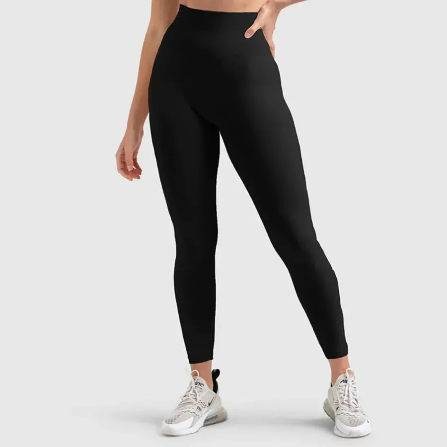 sports solid color nylon u neck tracksuit vest leggings