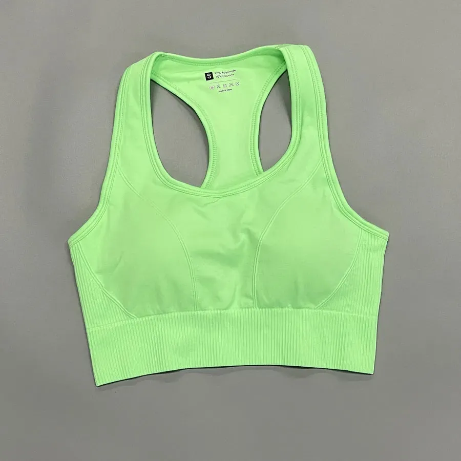 sports solid color nylon u neck tracksuit vest leggings