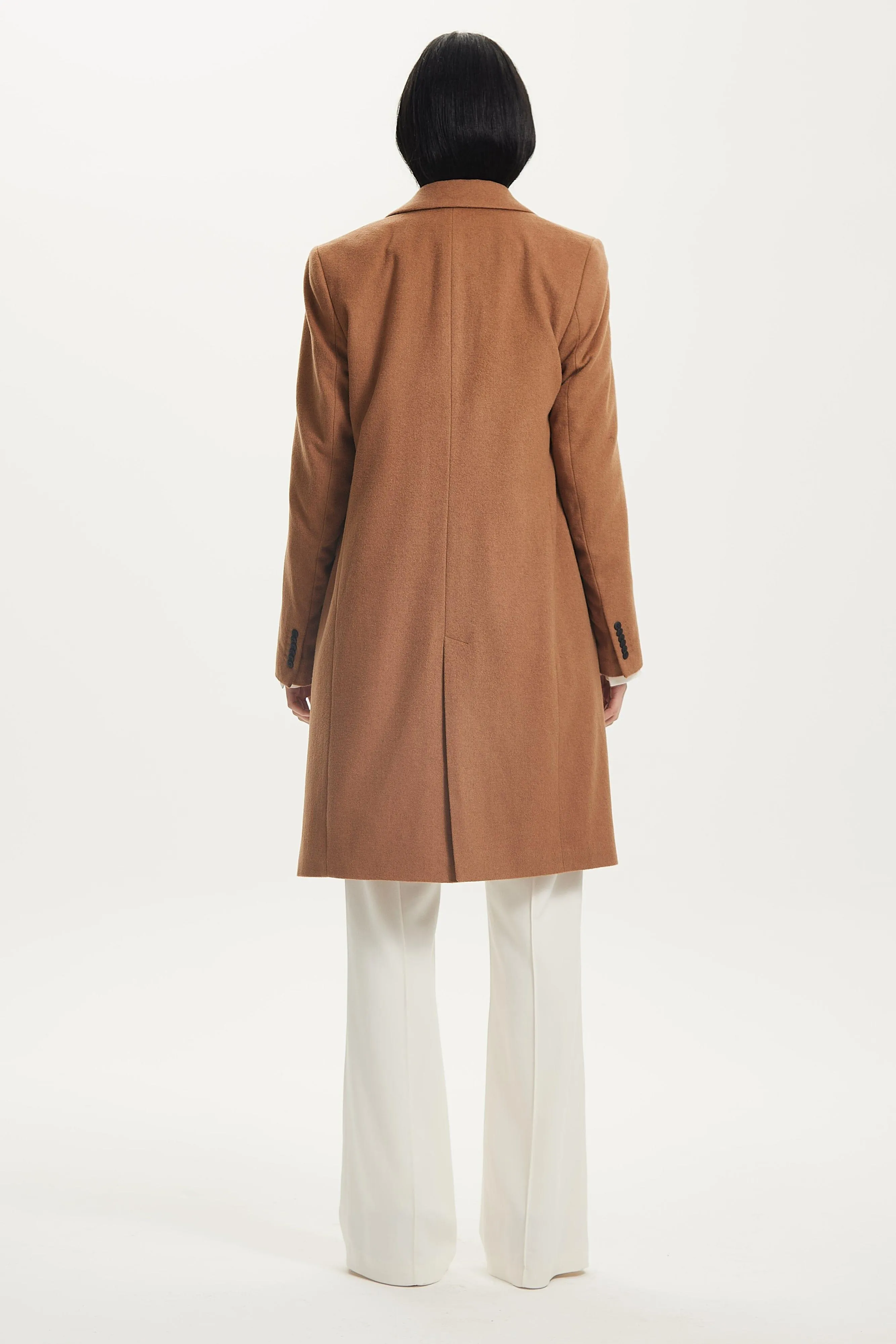 STRAIGHT FORWARD WOOLEN BLAZER | CARAMEL