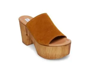 Suede 70's Wooden Platform Sandal