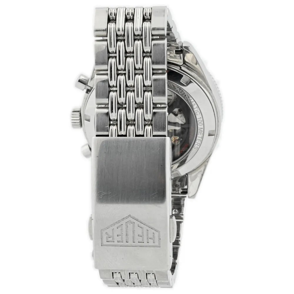 Tag Heuer Men's Autavia Stainless Steel 42mm Black Chronograph Stick Dial Watch Reference #: CBE2110.BA0687