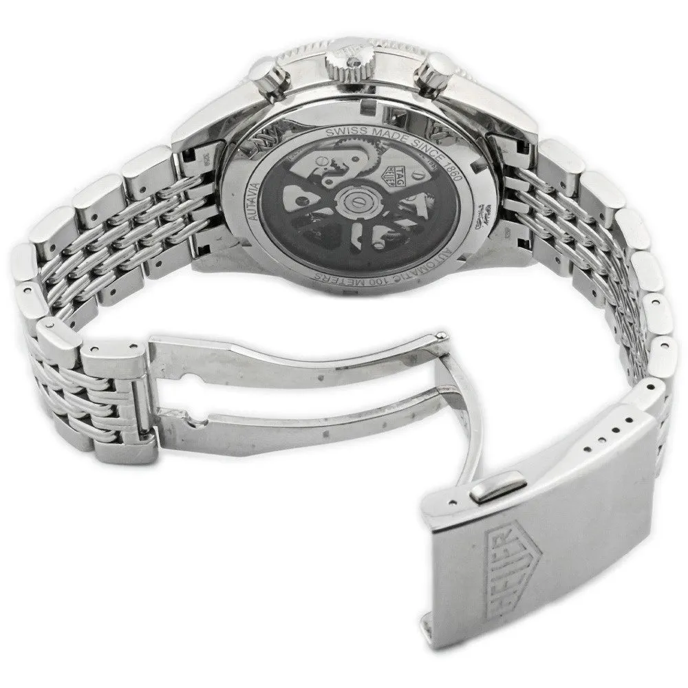 Tag Heuer Men's Autavia Stainless Steel 42mm Black Chronograph Stick Dial Watch Reference #: CBE2110.BA0687