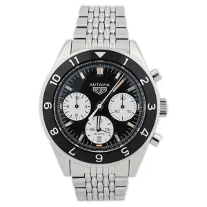 Tag Heuer Men's Autavia Stainless Steel 42mm Black Chronograph Stick Dial Watch Reference #: CBE2110.BA0687