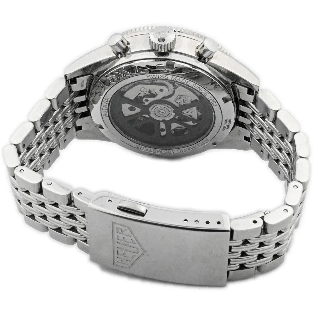 Tag Heuer Men's Autavia Stainless Steel 42mm Black Chronograph Stick Dial Watch Reference #: CBE2110.BA0687