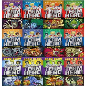 Team hero series (1-3) collection 12 books set by adam blade