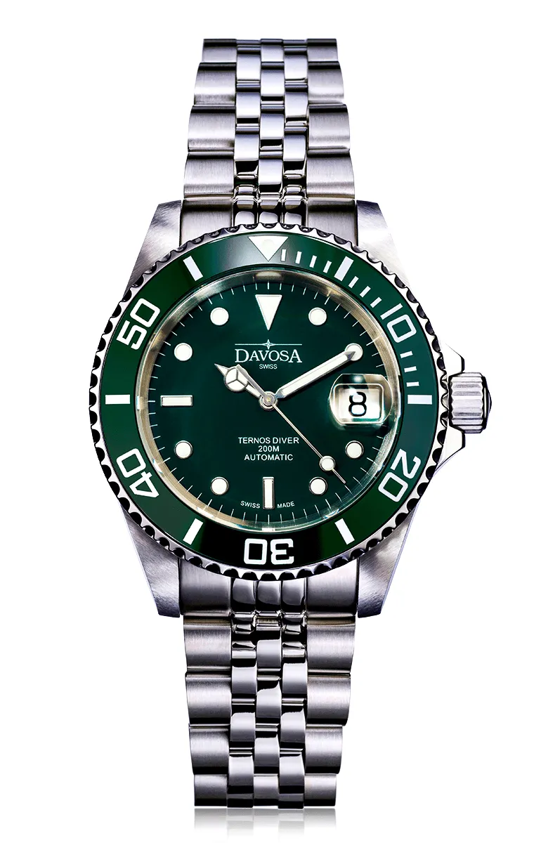 Ternos Ceramic Automatic 200m Green Diving Watch 16155507