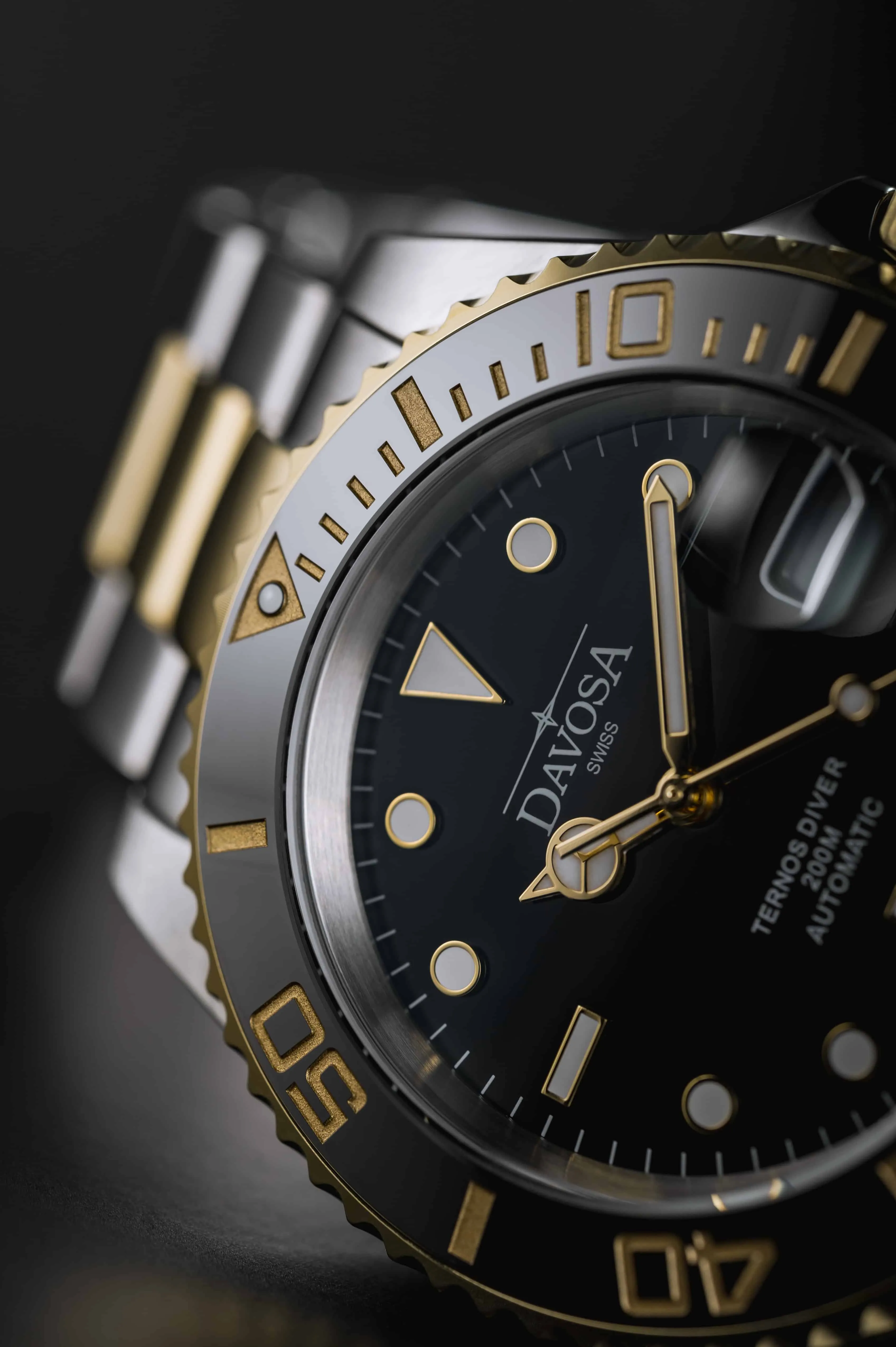 Ternos Ceramic Automatic Swiss-Made Black Gold Diving Watch 16155530
