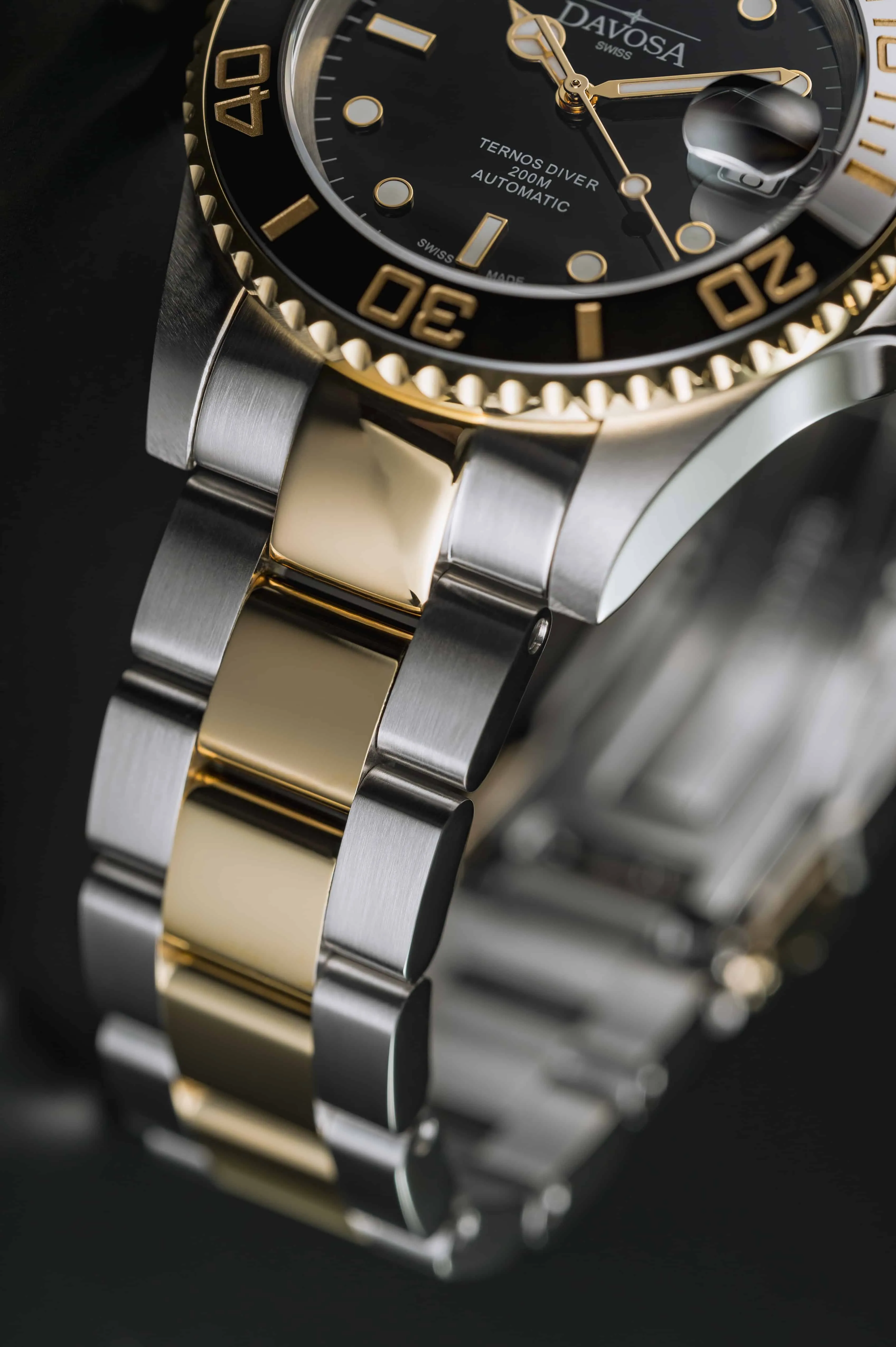 Ternos Ceramic Automatic Swiss-Made Black Gold Diving Watch 16155530