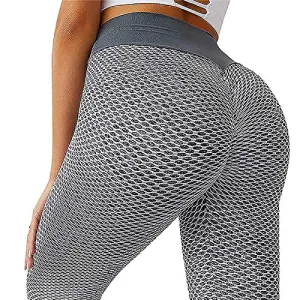 TikTok High Waisted Leggings, Bubble Yoga Pants for Women Butt Lift,Tummy Control Booty Slimming Workout Tights
