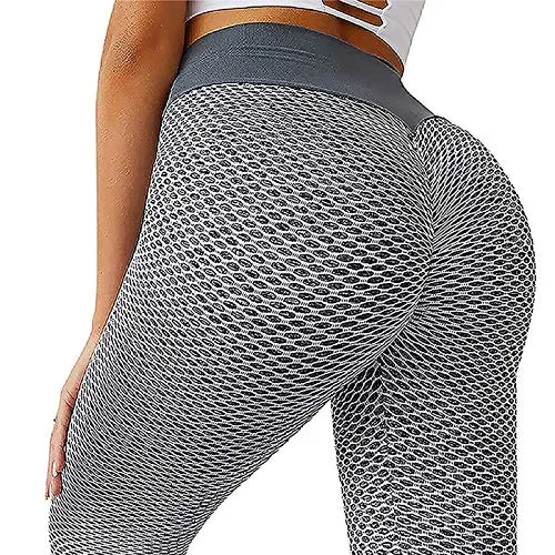 TikTok High Waisted Leggings, Bubble Yoga Pants for Women Butt Lift,Tummy Control Booty Slimming Workout Tights