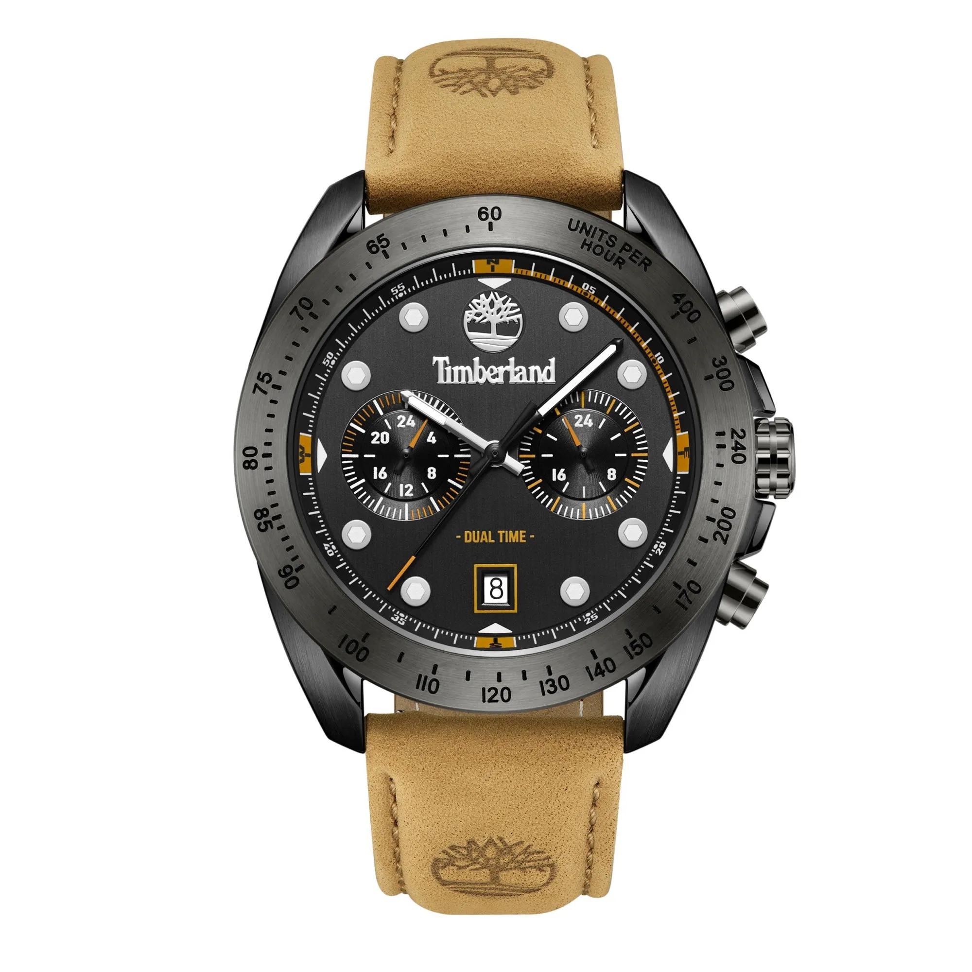 Timberland Carrigan Black dial Brown leather Strap Men's watch