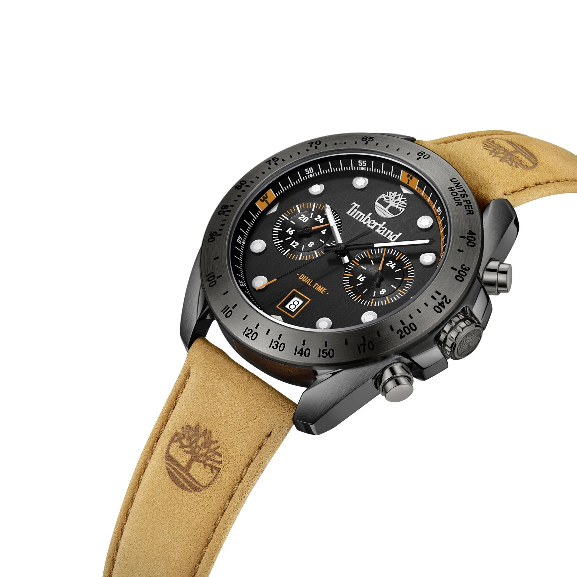 Timberland Carrigan Black dial Brown leather Strap Men's watch