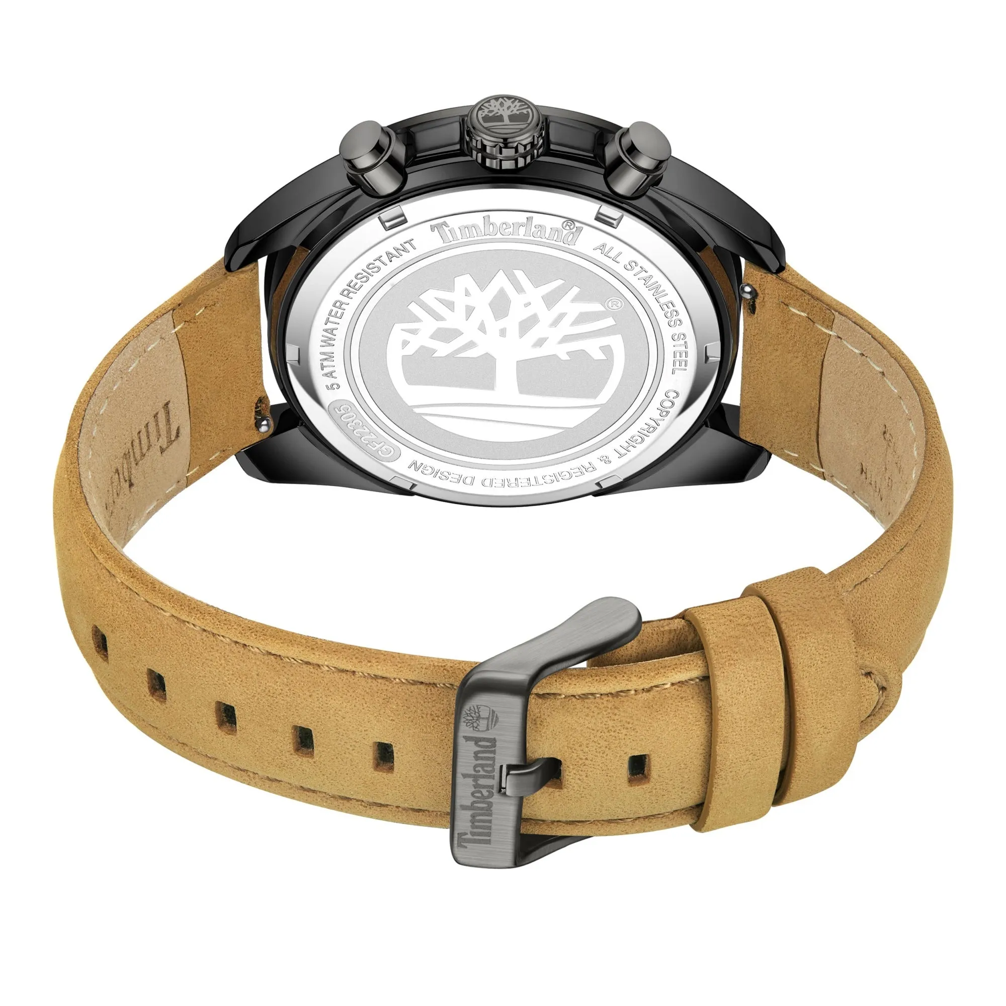 Timberland Carrigan Black dial Brown leather Strap Men's watch