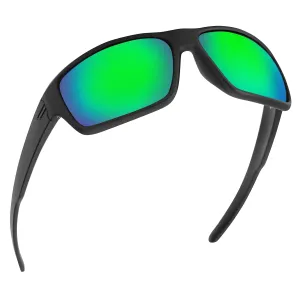 TOROE Performance Eyewear FIELD All Black Sports Polarized Sunglasses w/Hydrophobic Coating Polycarbonate AR Lenses (Matte Black | Black Emblem, Midnight Green (C3))