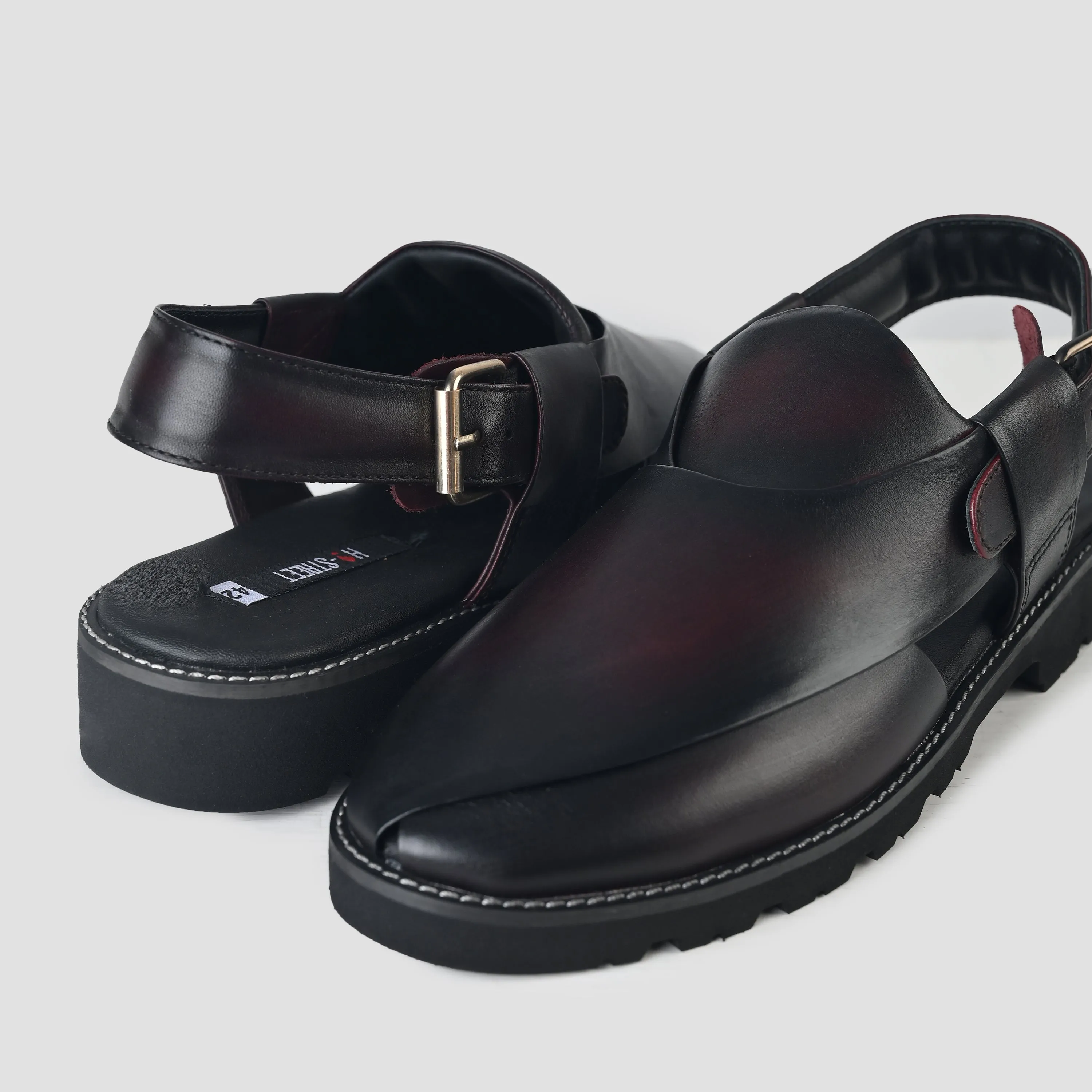 TWO TONE LEATHER SANDAL