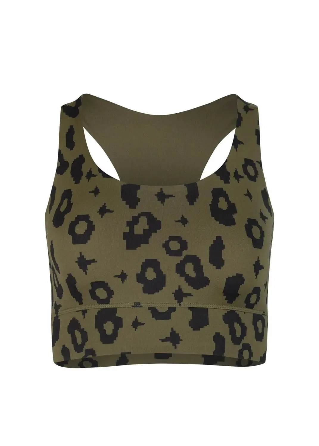 Ubud Sport-BH mit Green Leopard Print