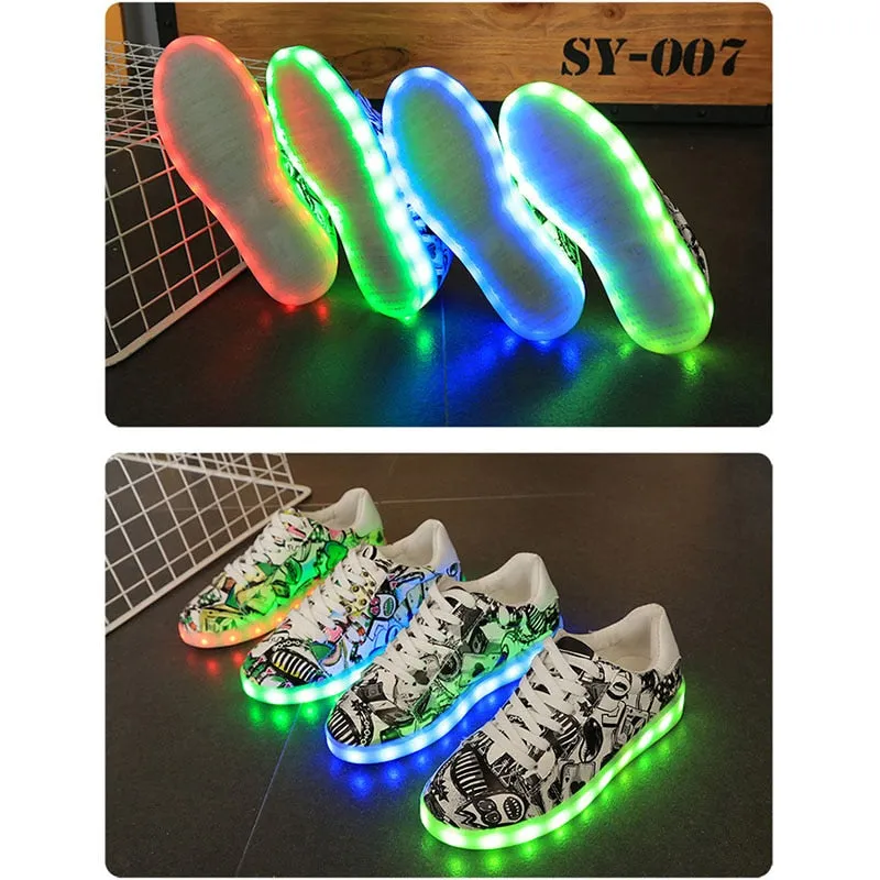 USB Charger Glowing Sneakers Children Led Casual Shoes Breathable Shoes