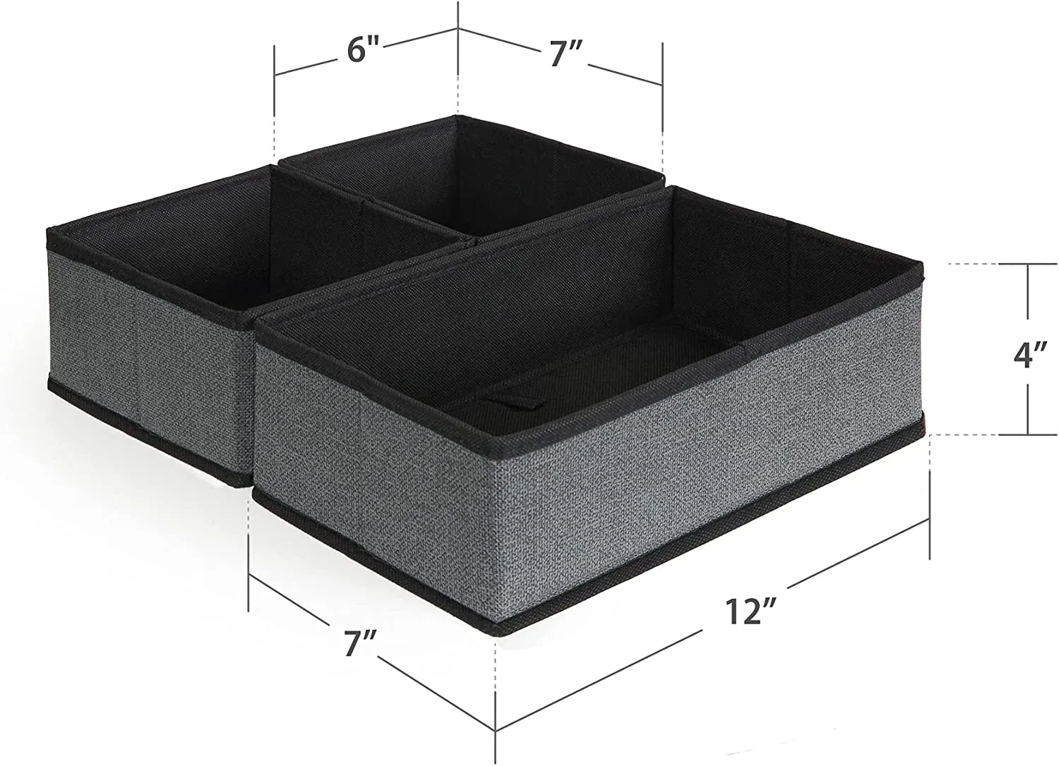 Utureal Set of 3 Foldable Storage Cubes, Fabric Storage Box Desk Organizers for Home and Office, Storage Bins for Cabinet Shelves Closet Drawer Organizing, Toys, Clothes Storage Container (Dark Grey)