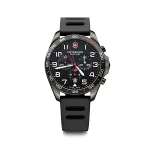 Victorinox Fieldforce Sport Chrono 42 Black Dial Black Rubber Strap Men's Watch