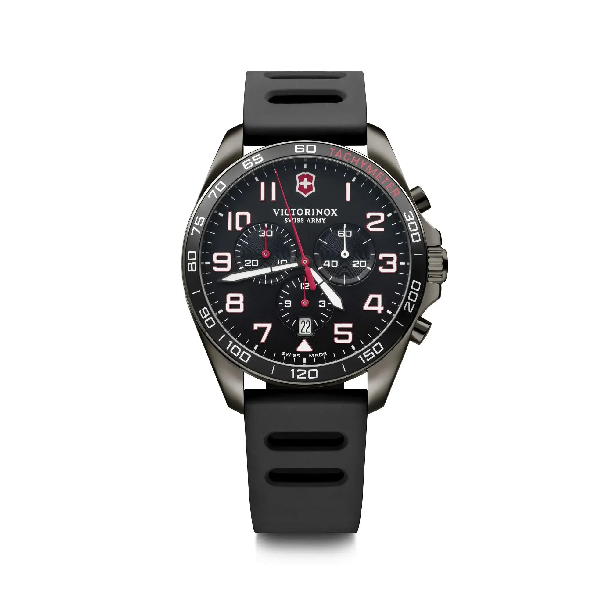 Victorinox Fieldforce Sport Chrono 42 Black Dial Black Rubber Strap Men's Watch