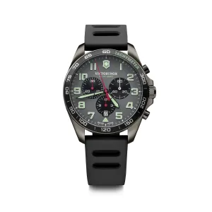 Victorinox Fieldforce Sport Chrono 42 Grey Dial Black Rubber Strap Men's Watch
