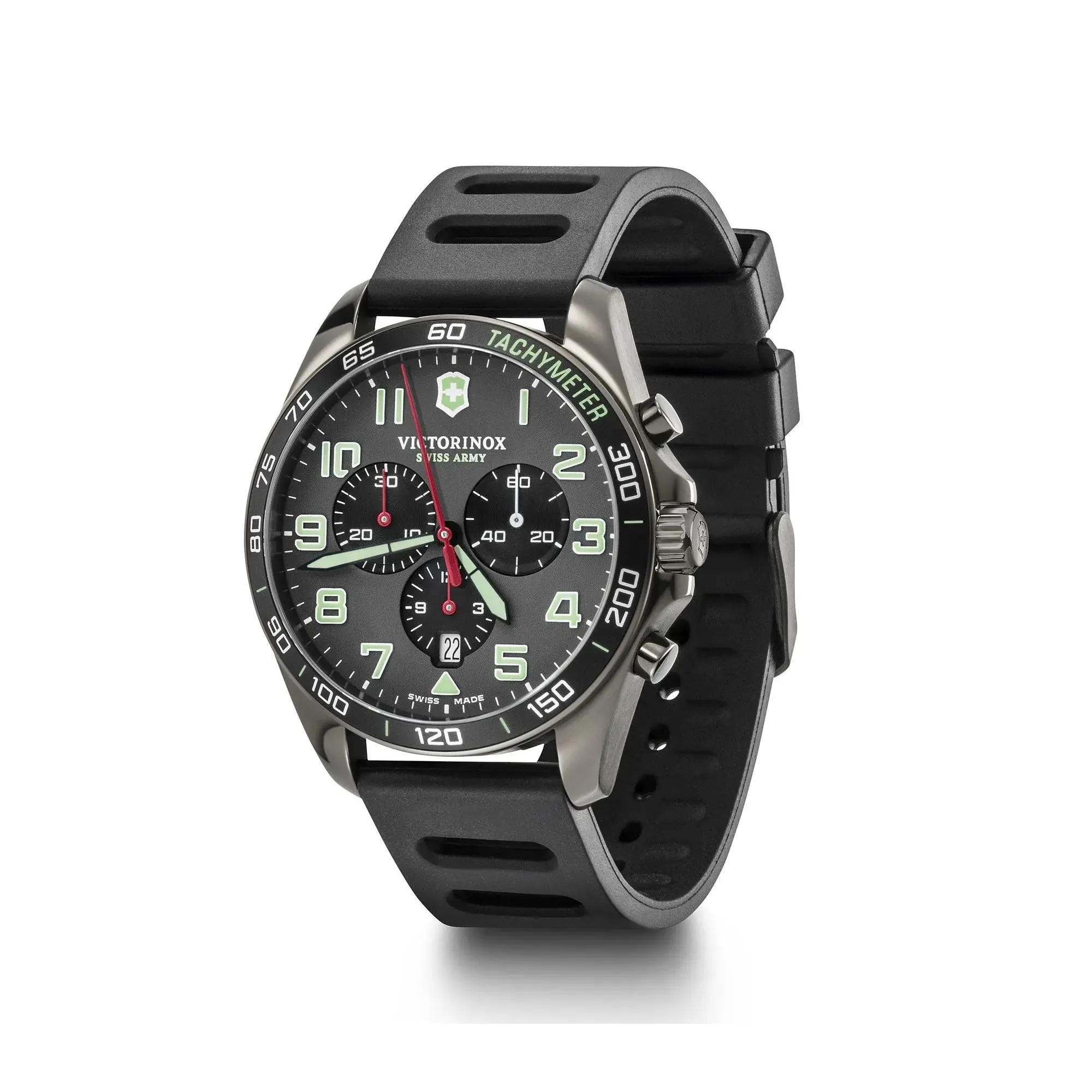 Victorinox Fieldforce Sport Chrono 42 Grey Dial Black Rubber Strap Men's Watch