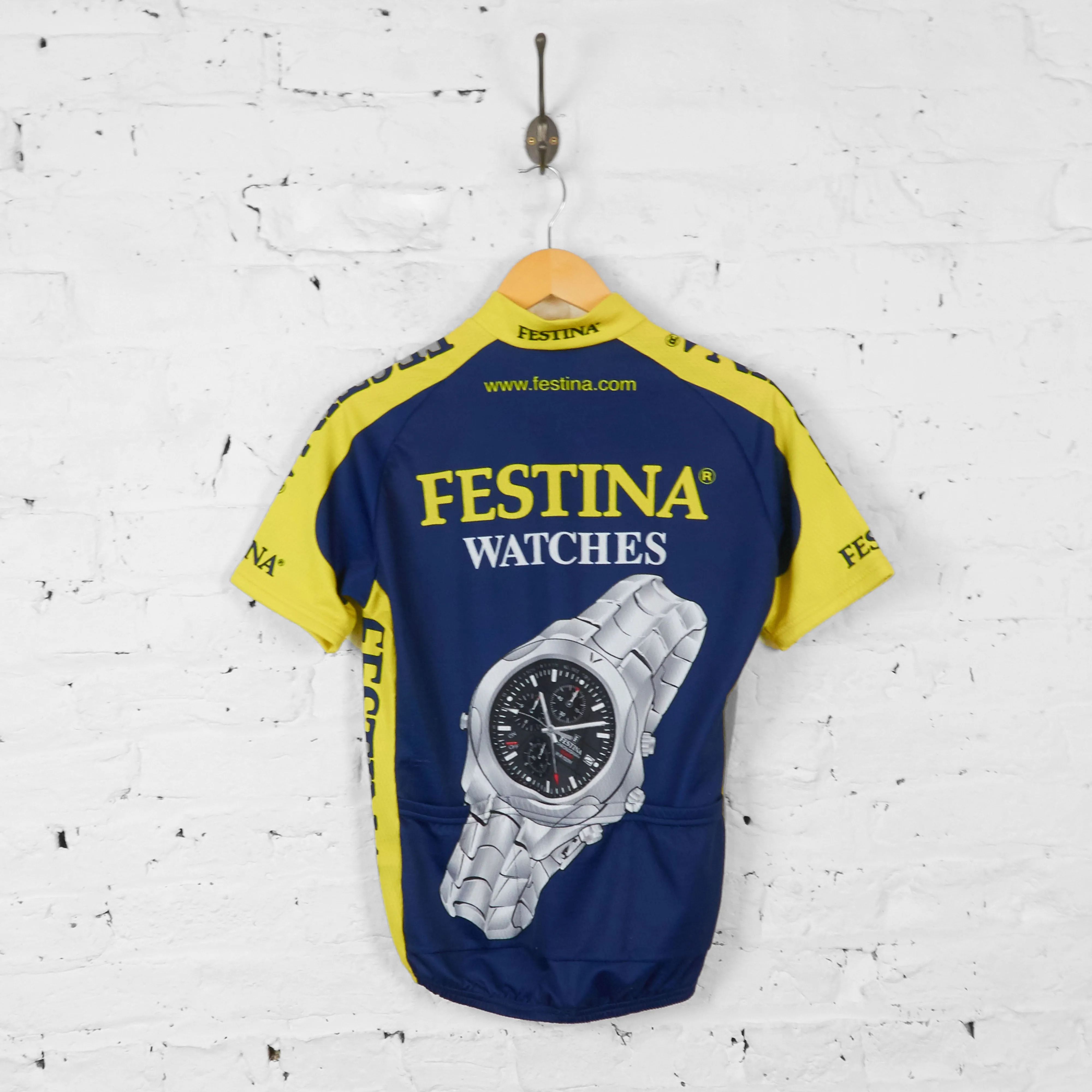 Vintage Festina Watches Cycling Jersey Top - Blue - XS