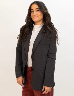Wild Pony Pinstripe Suit Blazer - Black