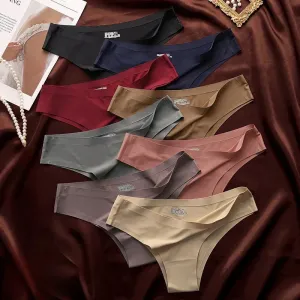 Women Seamless Underwear Silky Sexy Brazilian Panties Low Waist Sports Ultra-thin Underpants Female Soft Comfort Lingerie