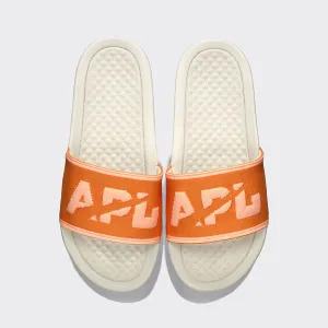 Women's | Big Logo TechLoom Slide | Ivory / Orange / Neon Peach