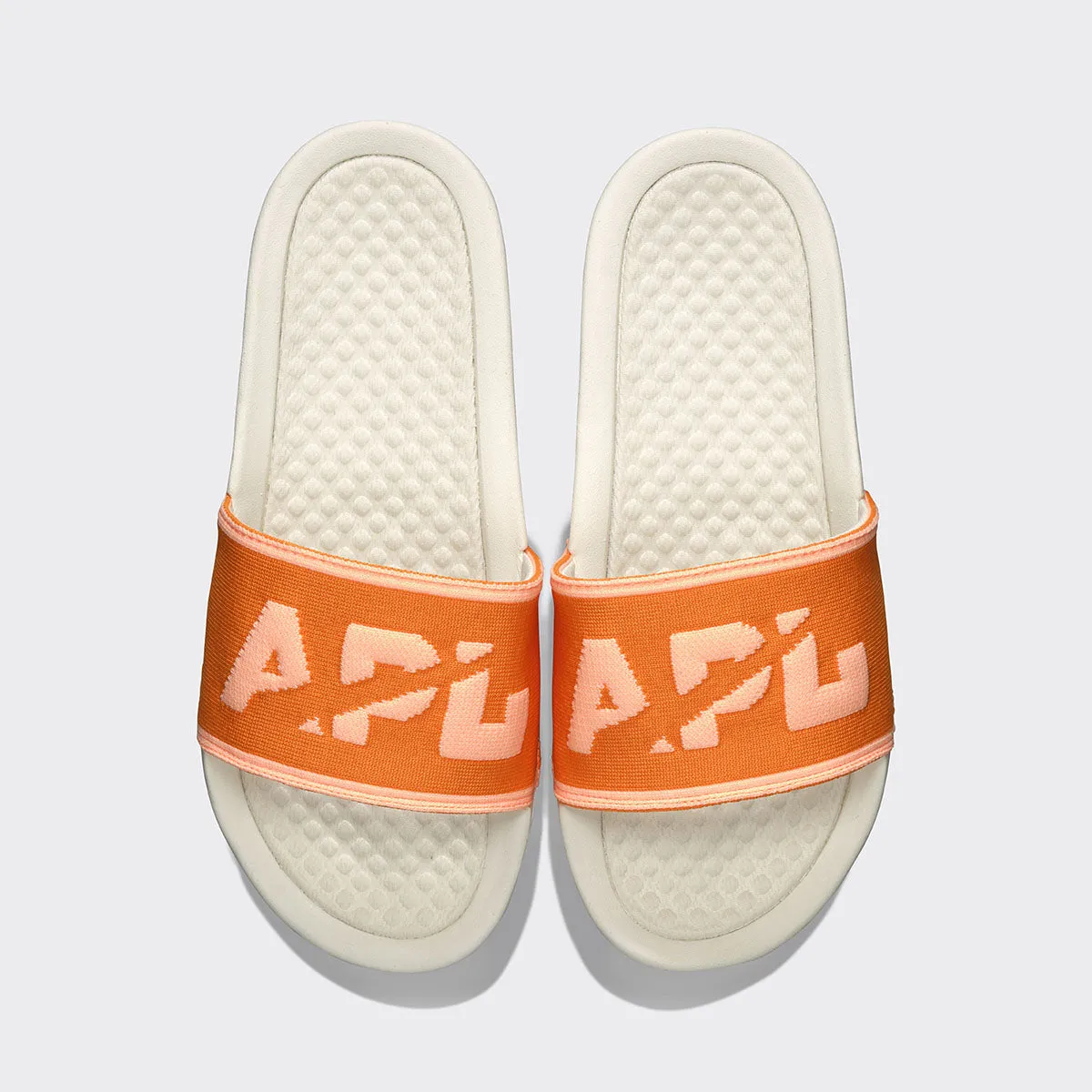 Women's | Big Logo TechLoom Slide | Ivory / Orange / Neon Peach