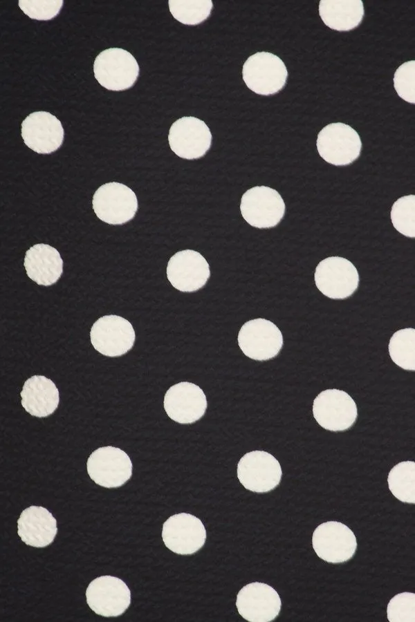 Women's Casual Open Front Polka Dot Roll Up Sleeve Blazer Jacket Made in USA