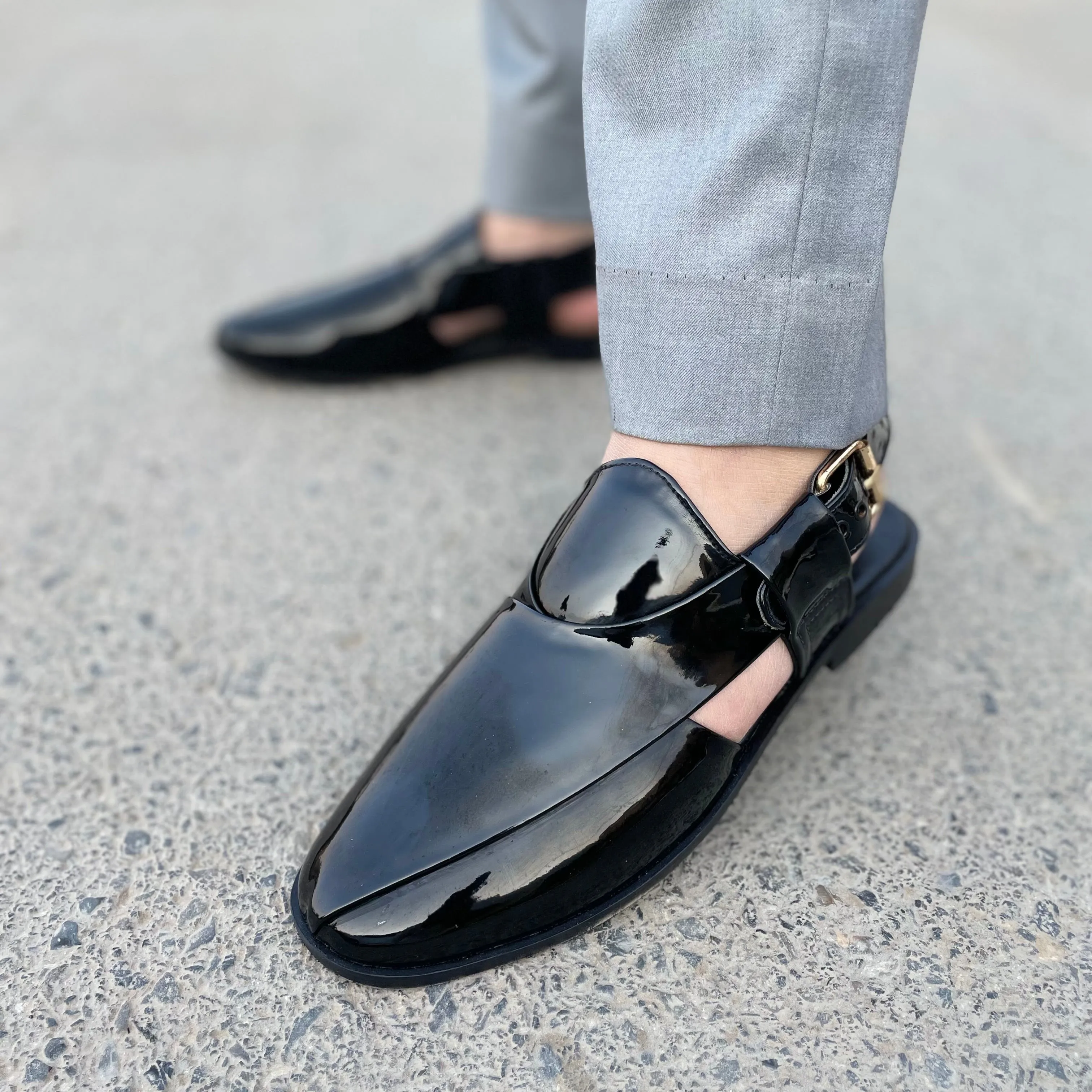 WS Pure leather Handmade Glossy Peshawari Chappal WS-00865