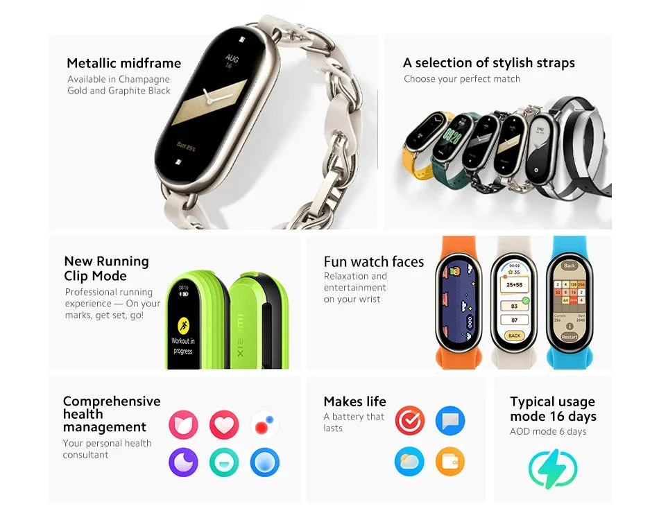 XIAOMI Band 8 1.62" AMOLED Smart Fitness Band